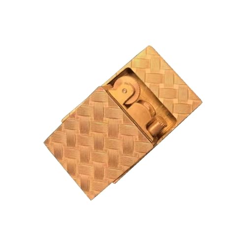 YHBNJIGW Accendino Vintage in Ottone a Forma di Scatola di fiammiferi, Accendino a Cherosene Antivento con Tappo a ribalta, Decorato a Mano, Adatto Solo for Uomini, Padri e mariti, Adulti.(Metallic6)
