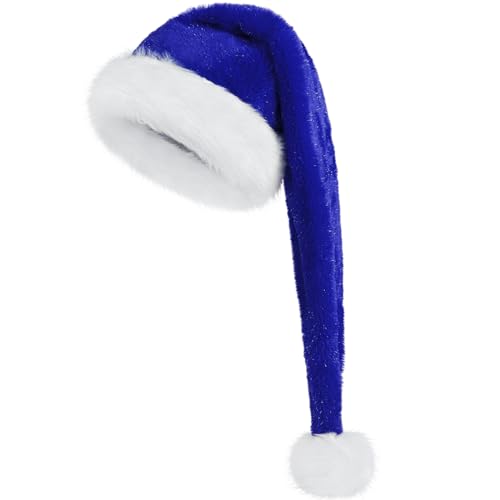 CITÉTOILE Samt Weihnachtsmannmütze für Erwachsene, Glitzer Seiden...
