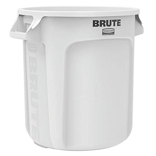Image of Rubbermaid Brute Round Trash Can 10 Gallon, White