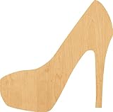 High Heel Shoe Laser Cut Out Wood Shape Craft Supply - 4 Inch