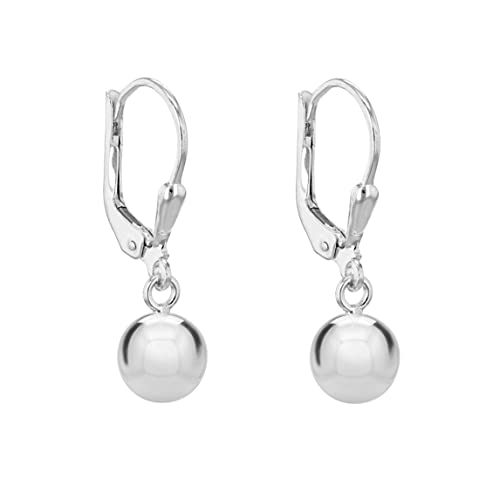 Boucles d'oreilles pendantes en argent sterling rhodié chic de 10 mm