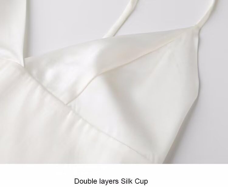 SilRiver Silk Bralette Top V- Neck Satin Bra with Triangle Cups Wire-Free & Feather-Light for Women Sensitive Skin - Image 5