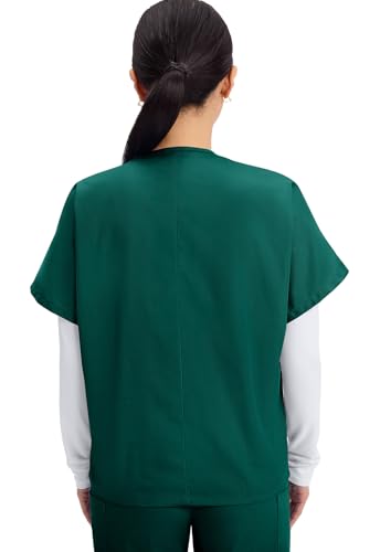Image of Cherokee Scrubs for Women and Men Unisex V-Neck Tunic Nursing Scrub Top with Chest Pocket, Tuckable Durable Fabric - 4777 | 1 Chest Pocket For Essentials, Traditional Fit, Durable Construction, Comfortable Knit Details, Easy Care, Tuckable Style