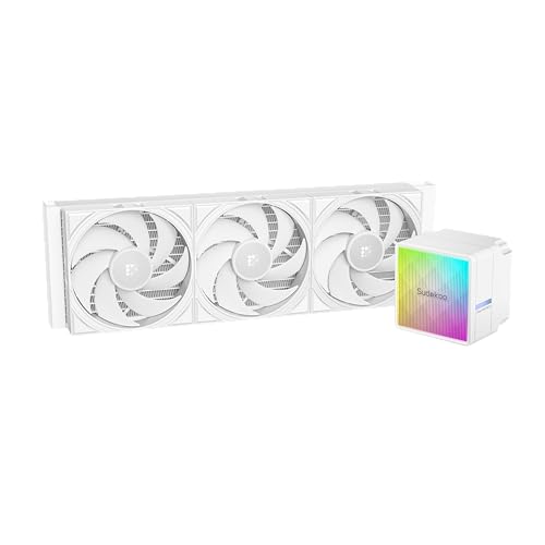 Image of Sudokoo NEXAURA 360 WH Liquid Cooler, 360mm, PWM Pump, 2500-3600RPM, Diamond Glow ARGB Pump Head, Fluid Dynamic Bearing Fans, White