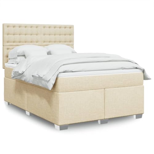 LAPOOH Cama Box Spring con colchón Terciopelo Negro 140x190 cm, Base De Cama, Estructura Cama, Marco De Cama, Bed Frame, Cama Dormitorio - 3293214