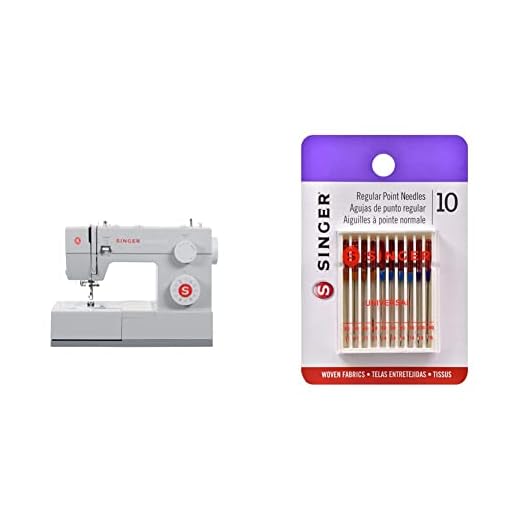 SINGER 4423 Heavy Duty Extra-High Sewing Speed Sewing Machine with Singer 10-Pack Regular Point Machine Needles