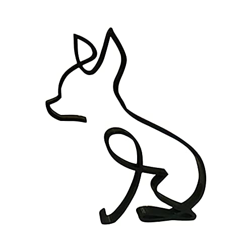 JOYO Metal Line Dog Graphic Motion Wall Sculpture, Modern Abstract