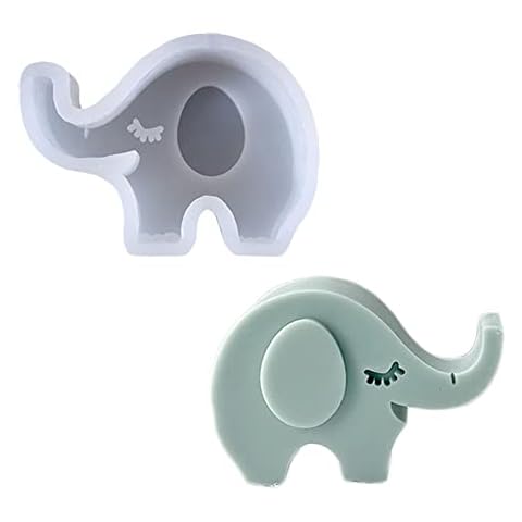 Duawenki an Elephant with Eyes Closed Shape Car Freshie Silicone Mold for Making Soap Aroma Beads Car Freshie, Pendant, Candle,Decoration,Sculpture Resin Cover