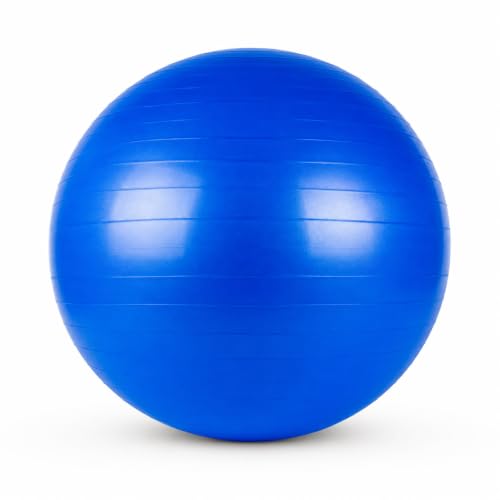 Image of Anti-Burst Exercise Gym Ball 75cm with Pump | Anti-Slip Swiss Ball for Yoga, Pilates, Pregnancy, Stability, Core Workout & Home Gym | Supports Up to 270kg