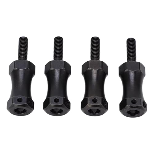 RCアクセサリー For 1/10 RC延長ホイール六角カップラー 42mm長さ延長ドライブハブアダプター ブラックスチール 12mm径車用
