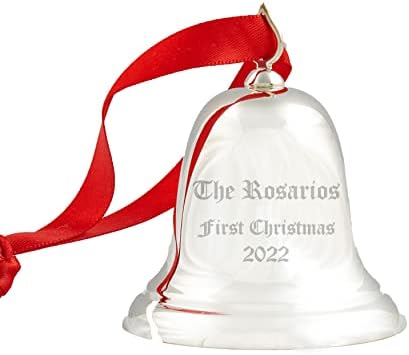 Reed & Barton Ring in the Season Legacy Bell Sterling Silver Personalized Christmas Ornament, Custom Engraved Silver Bell Ornament for Holiday, Christmas Tree Decorations