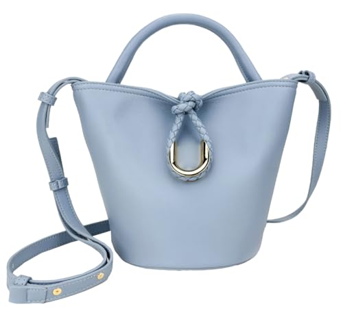Women's Bucket Bag Retro Shoulder Bag Top Handle Handbags PU Leather Small Bucket Crossbody Bags Trendy Bucket Purse