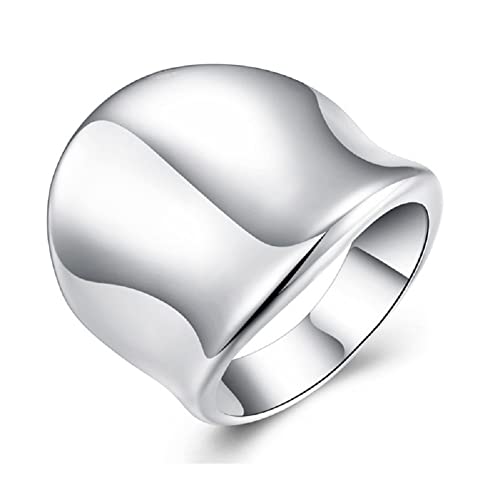 Bague large index qui ne verdit pas argent sterling 925 dôme confortable