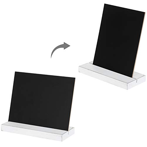 Mygift Mini Chalkboard Table Signs - Place Card Wedding Table Food Label Cards With Vintage White Wood Base Stands, Set Of 6, 5 X 6-Inches #TOP2