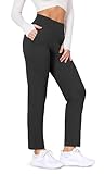 ODODOS Cloud Feeling Jogger Pants with Pockets for Women High Waist Sweatpants Casual Lounge Ankle Pants, Onyx Black, Medium