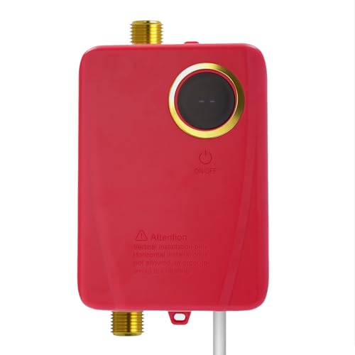 GWOalseO Calentador de agua instantáneo de 3500 W, carcasa de acero inoxidable, agua caliente instantánea, impermeable IPX4, protección contra fugas, diseño compacto, ideal para uso doméstico