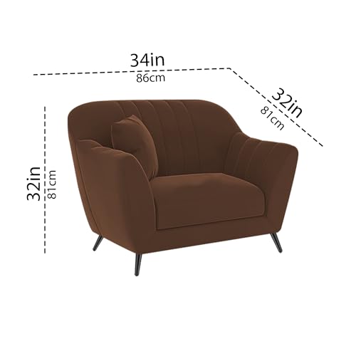 Image of Atticus 3+1+1 Seater Sofa Set for Living Room (Brown Colour) Premium Fabric Sofa