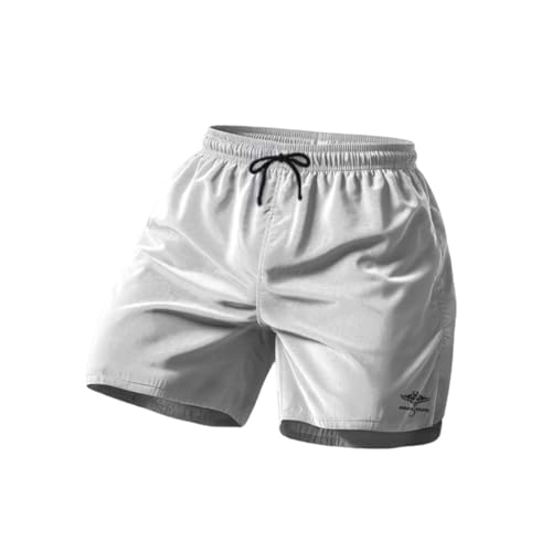 Short Praia Mauricinho Bermuda Masculina Academia Treino (BR, Alfa, M, Regular, Regular, Branco)