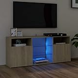 Avec son design à la fois tendance et pratique, ce meuble TV avec lumières LED attirera tous les regards dans votre chambre. La construction robuste de ce meuble TV assure stabilité et durabilité.