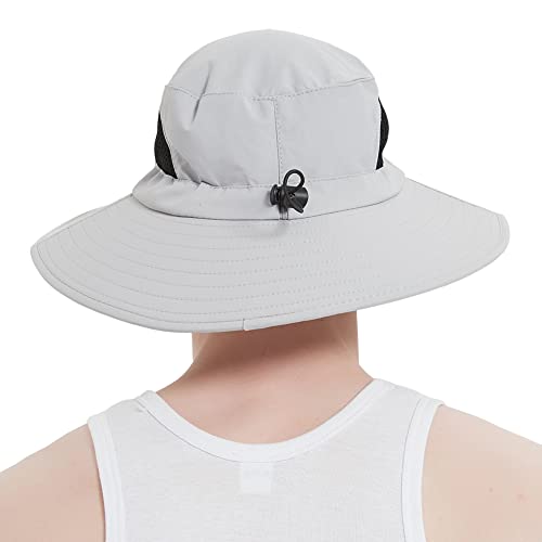 Sireck Sun Hat For Men Women, Upf 50+ Fishing Hat, Outdoor Sun Protection Bucket Hats, Water Resistant Wide Brim Safari Hat Quick Dry Summer Boonie Hat For Hiking Hunting Gardening Beach (Light Gray) #TOP7