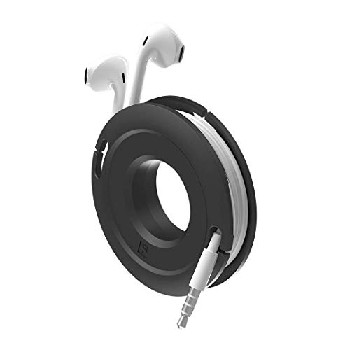 Fuse Side Winder Mini and Max Headphone, Earbud and Charging Cable Winder and Organizer Perfect for Wrapping Earbuds and Cords for Travel and Organization (Black, Mini)