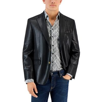 Tallia Mens Slim fit Velvet Sport Coat Blazer 38 R Black Solid