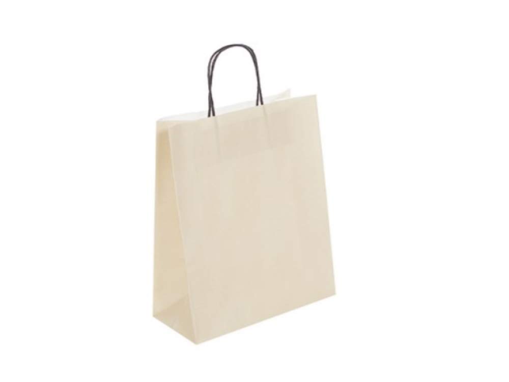 Pastel Vanilla Cream Gift Bags Paper Gift Bags BB Twisted Handles Carrier/Party Loot Favour Bag (40 Gift Bags)
