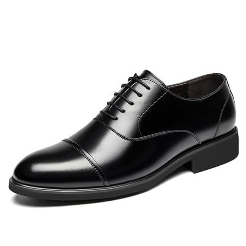 Faux Patent Leather Tuxedo Shoes Lace Up Men's Classic Oxfords Anti-Slip Business Work Dress Shoes for Dating Prom Work