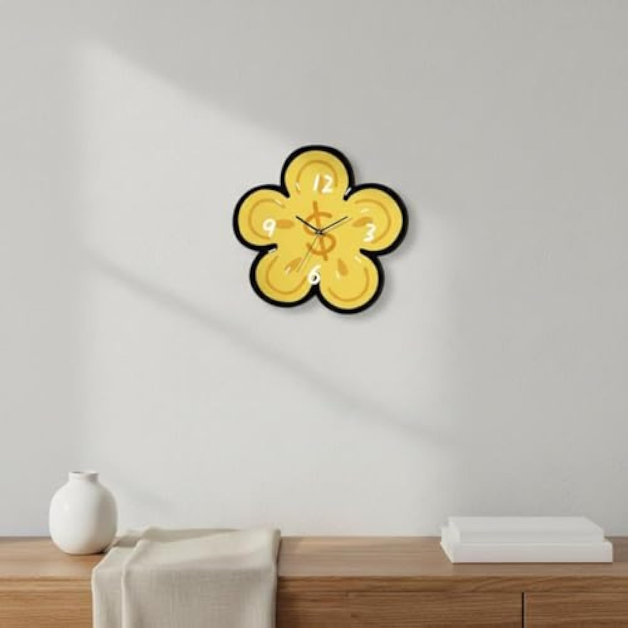 Creative Dollar Sign Flower Clock, Decorative