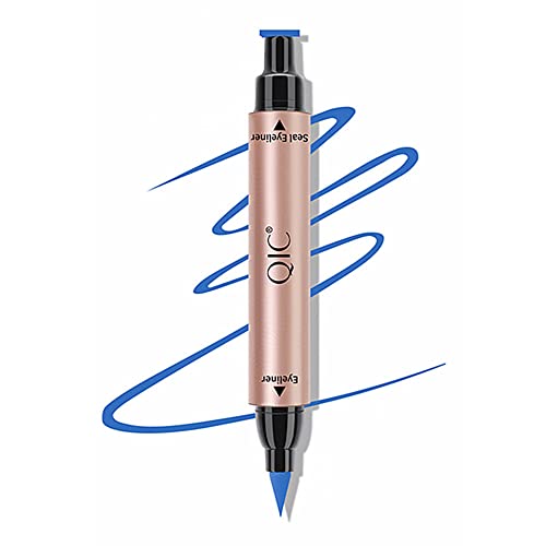 Go Ho Liquid Blue Eyeliner Stamp Wingliner, Blue Winged Eyeliner Stamps For Cat Eyes,Long Lasting Super Slim Precise Felt Tip Liquid Eye Liner Tattoo Tools,1 Pc #TOP8