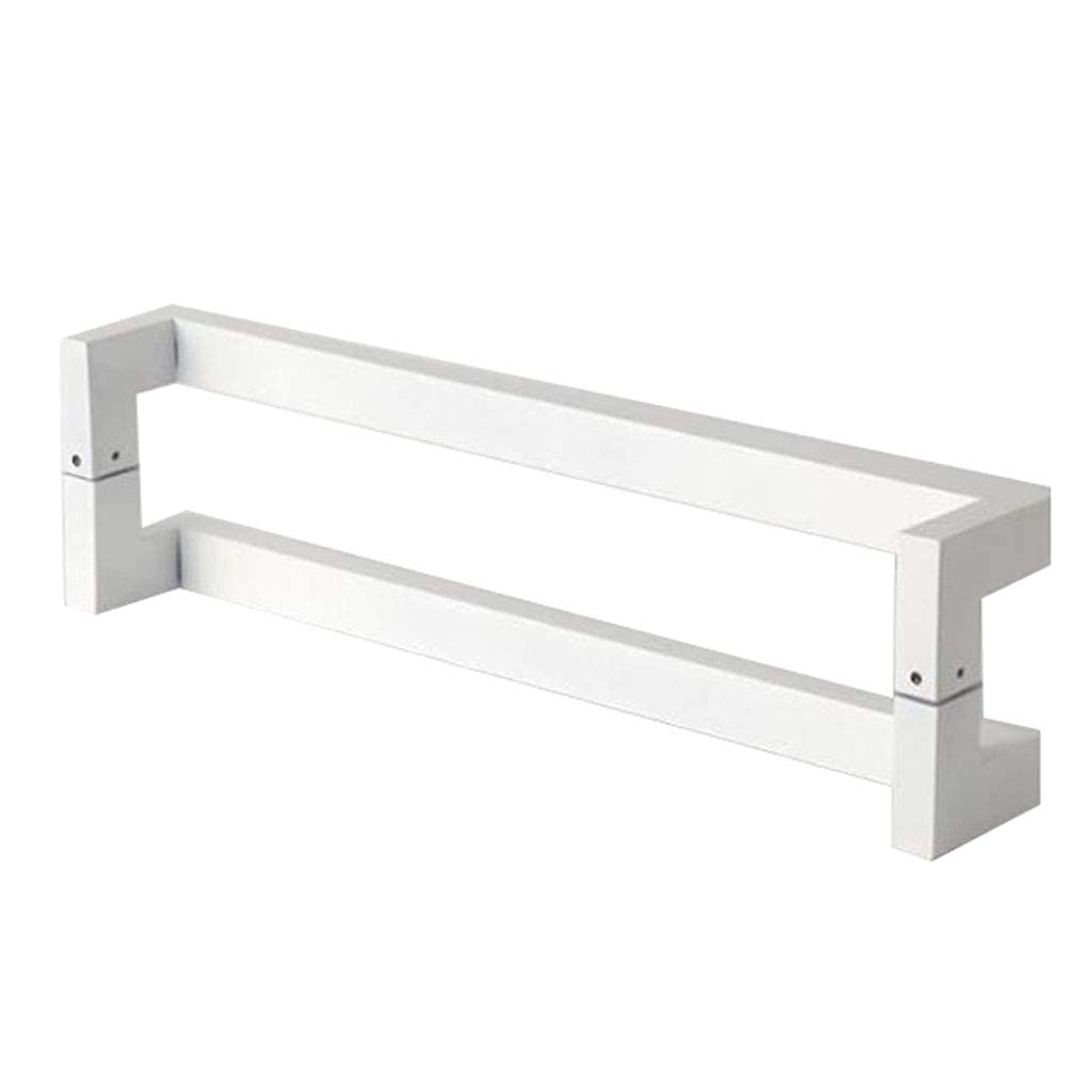 Gthtuhfd White Black Stainless Steel Push Pull Door Handle Back To Back For Glass Doors Double Side Door Handle,-Hole Pitch 22.6 In