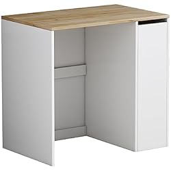 Mueble Fregadero Lavadora Oskar Store ´´Viktor, Blanco/Roble, 93.5 x 88.5 cm con 3 Compartimentos