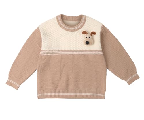 Image of Bold N Elegant Kid's Full Sleeve 3D Cute Puppy Plush Toy Brooch Cartoon Warm Woolen Winter Holiday Party Pullover Sweater Cardigan for Boys & Girls
