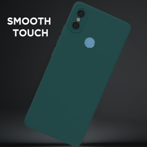 Image of Outlouders Back Cover for Redmi Note 6 Pro | Camera Protection | Durable Soft Matte Silicone Bumper Case (Green)