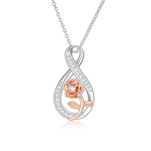 Halora Halskette Damen Silber 925, Infinity Kette Silber Damen Unendlichkeit Anhänger Ketten Silberkette Schmuck Geburtstags Geschenke für Frauen Freundin Sie White Zirkonia Halora Halskette Damen Silber 925, Infinity Kette Silber Damen Unendlichkeit Anhänger Ketten Silberkette Schmuck Geburtstags Geschenke für Frauen Freundin Sie White Zirkonia