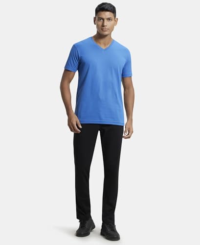 Image of Jockey 2726 Men's Super Combed Cotton Rich Solid V Neck Half Sleeve T-Shirt