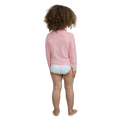 Image of Hurley Baby and Toddler Girls' Long Sleeve Rash Guard Swim Suit 2-Piece Outfit Set
