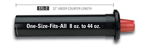 Dispense-Rite STL-2 In-Counter Cup Dispenser, Adjustable from 8 oz. to 44 oz., Plastic, 2 Spring, 22" Length, One Size Fits All