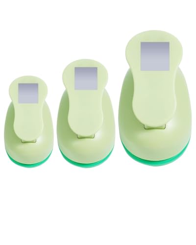UCEC 3 Pack Square Craft Hole Punch 2 1.5 and 1 Inch Square Paper Punch (Diagonal Measurement) Hole Paper Punch Set Craft Punches Large Hole Punch Shape Cutters for Paper Crafts Scrapbooking