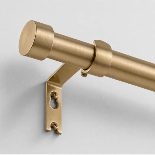 VOIIY Gold Curtain Rods for Windows 48 to 84 Inch(4-7 Feet),1' Diameter Drapery Rods with Modern...