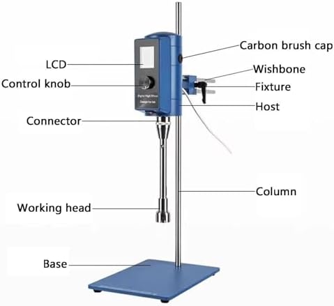 High Speed Homogenizer for Lab, Adjustable 2000-28000rpm, LCD Timer, Dispersant Emulsifier & High Shear Mixer, Perfect for 5-10000ml Samples, Reliable Laboratory Equipment