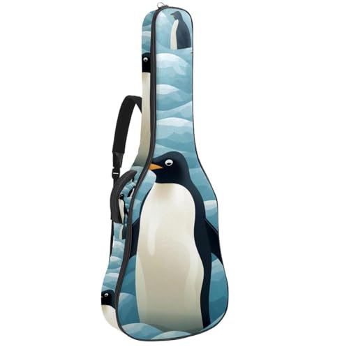 Housse de guitare folk motif pingouin pour cours de musique et répétitions