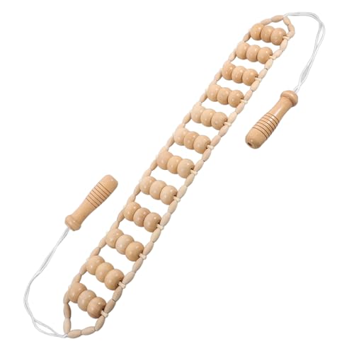 FRCOLOR Masaje Cuello Tira De De Bola Masajeador De Espalda De Madera Rodillo De Masaje Manual Rodillo Muscular Cuerda Muscular Rodillo De Madera Bastón De Punto Gatillo De Masaje Hombros y Cuello