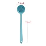 DNC Soft Silicone Back Scrubber Shower Bath Body Brush with Long Handle (Blue) - Image 5