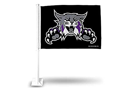 NCAA Weber State Wildcats Car Flag, Black, with White Pole
