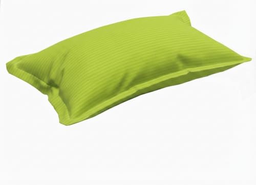 Image of Satin Striped Glace Cotton Single bedsheet with 1 Pillow Cover | Soft & Smooth Finish | Single Bed bedsheet 90 x 60 Inch | Pillow Cover 18 x 28 Inch | Breathable, Fade Resistant