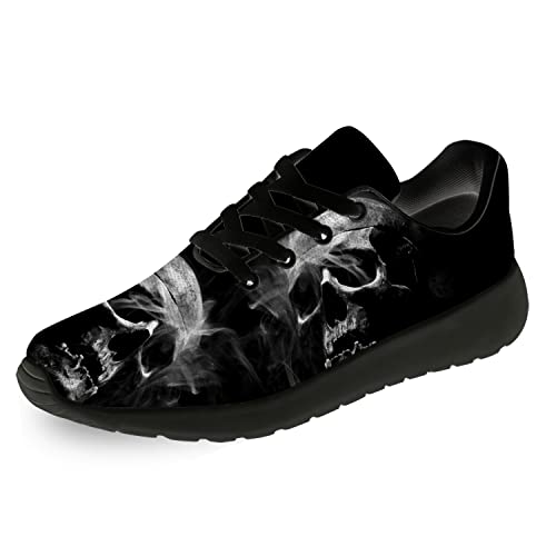 Skull Shoes for Women Men Tennis Walking Running Shoes Lightweight Goth Sneakers Gifts for Men Women