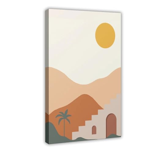 Toile minimaliste montagnes Boho Casa pour decoration salon et chambre 20x30 cm