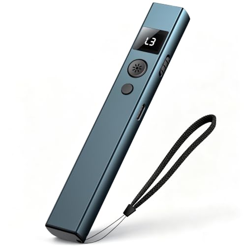 Rechargeable Green Laser Pointer, Green Presentation Pointer Long Distance 3 Adjustable Brightness Levels with USB-C Charging, for Office Presentations, Teaching & Pets