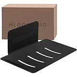 Self-Adhesive Soap Dish for Shower, Aluminum Bar Soap Holder Dishes for Bathroom Black